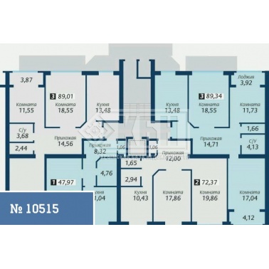 2-к квартира 72 кв.м 2/9 эт.